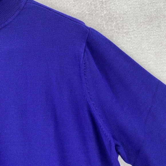 Susan Graver Essentials Sweater Shirt Womens 1X Turtleneck Short Sleeve Purple - Picture 3 of 8